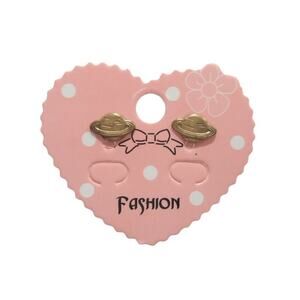 Saturn Planet Stud Earrings Yellow Gold Tone Posts Women Fashion Jewelry